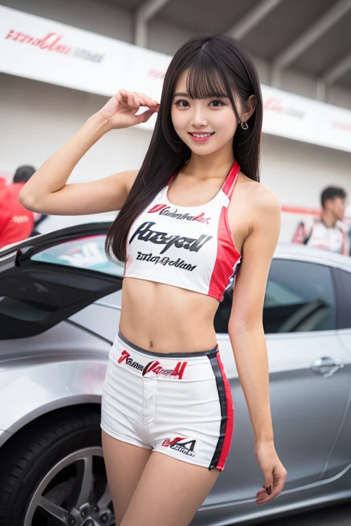 (In 8K, 超A high resolution, highest quality, table top:1.1),
(18-year-old:1.1)、In 8K、Japanese girl raw portrait、
Photoreal、超A high resolution、highest quality、high school girl、
Exciting atmosphere,dynamic pose,Surrealist female portraits by David Hockney and Alphonse Mucha,
(Cheerleading Club、cheerleader uniform、
I can see your pants、pretty big breasts、pretty big breasts、
show your armpits、toned body、miniskirt fluttering in the wind、
Cart Panties:1.6)
(((Bcup chest)))、(((I'm thin)))、(((small breasts)))、
(black long hair、dance、Lively dance、
Mature beautiful face of Japan:1.2)、
cute smile、espadrilles、High School Lawn Ground