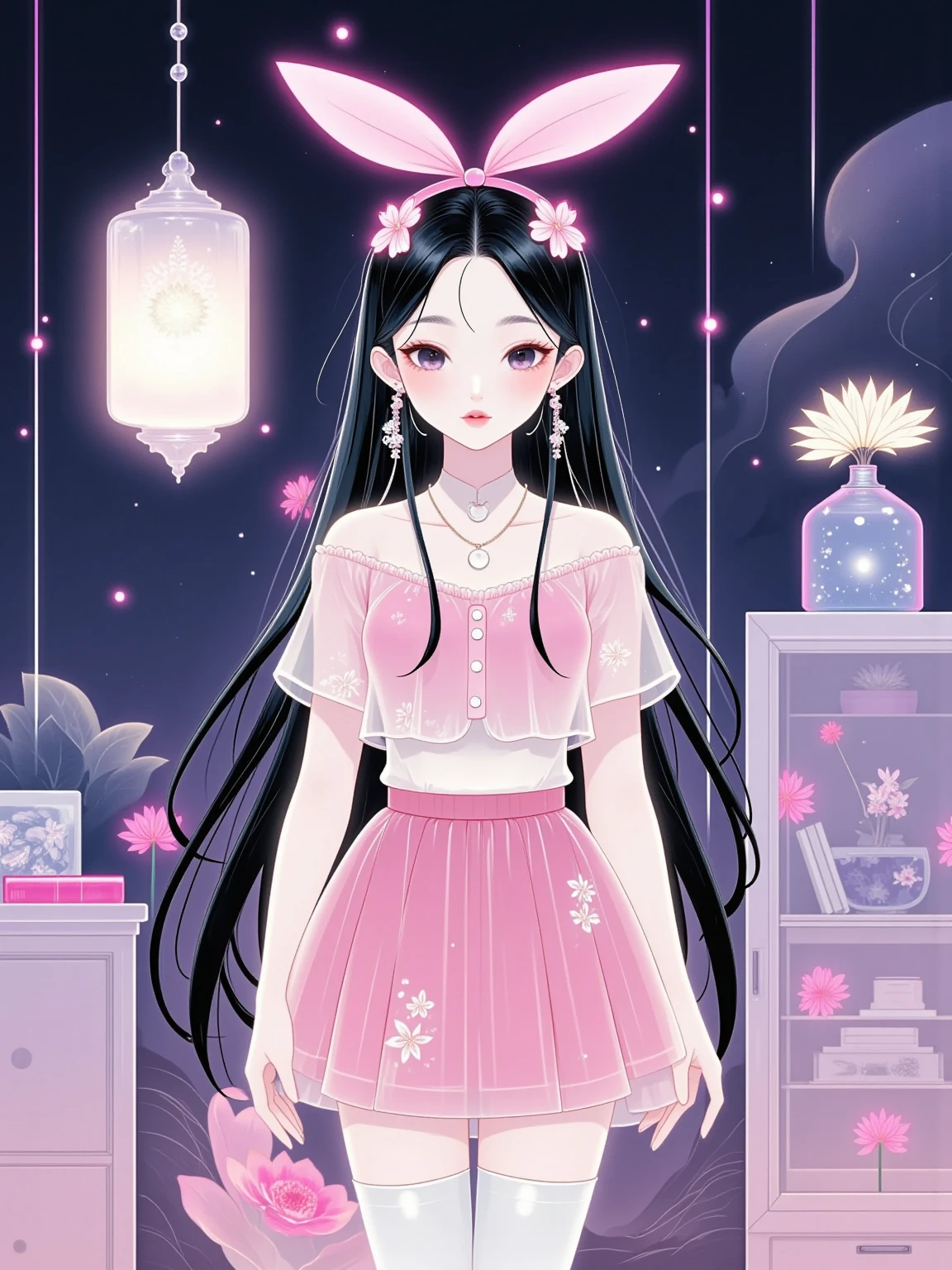  Magical World，( A girl trapped in a cosmic vortex nebula:1.5)， Render with the Cosmic Beach Vortex Engine ，( detailed facial features)，( beautiful facial features)， Ancient and Mysterious Castles ， Purple Stones ，Gemstone decoration， glowing plant ，Silver Creek，Colorful Clouds，Strange Creatures， Massive Magicians ，Rich collection of books，Magic fluctuations， crystal ball ，distant galaxy，Field of magic， Magicians Studying Magic ，(Glowing magic symbol)，Dreams，Time and space distortion，River of Light，(Magic Garden)， ultra wide angle lens ，Bottom View，Knee Shot(ks)，Full body shot(FLS)， high detail， high resolution ， Ultra High Definition，meticulous， ultra-realistic，Volumetric Light，Spectacular， ambient light ，Light Pollution，Movie atmosphere， Art Nouveau ，Illustration by SenseiJaye， intricate details ， Rococo style ， cool tones， Gothic Hues ， bright color ，High contrast tones