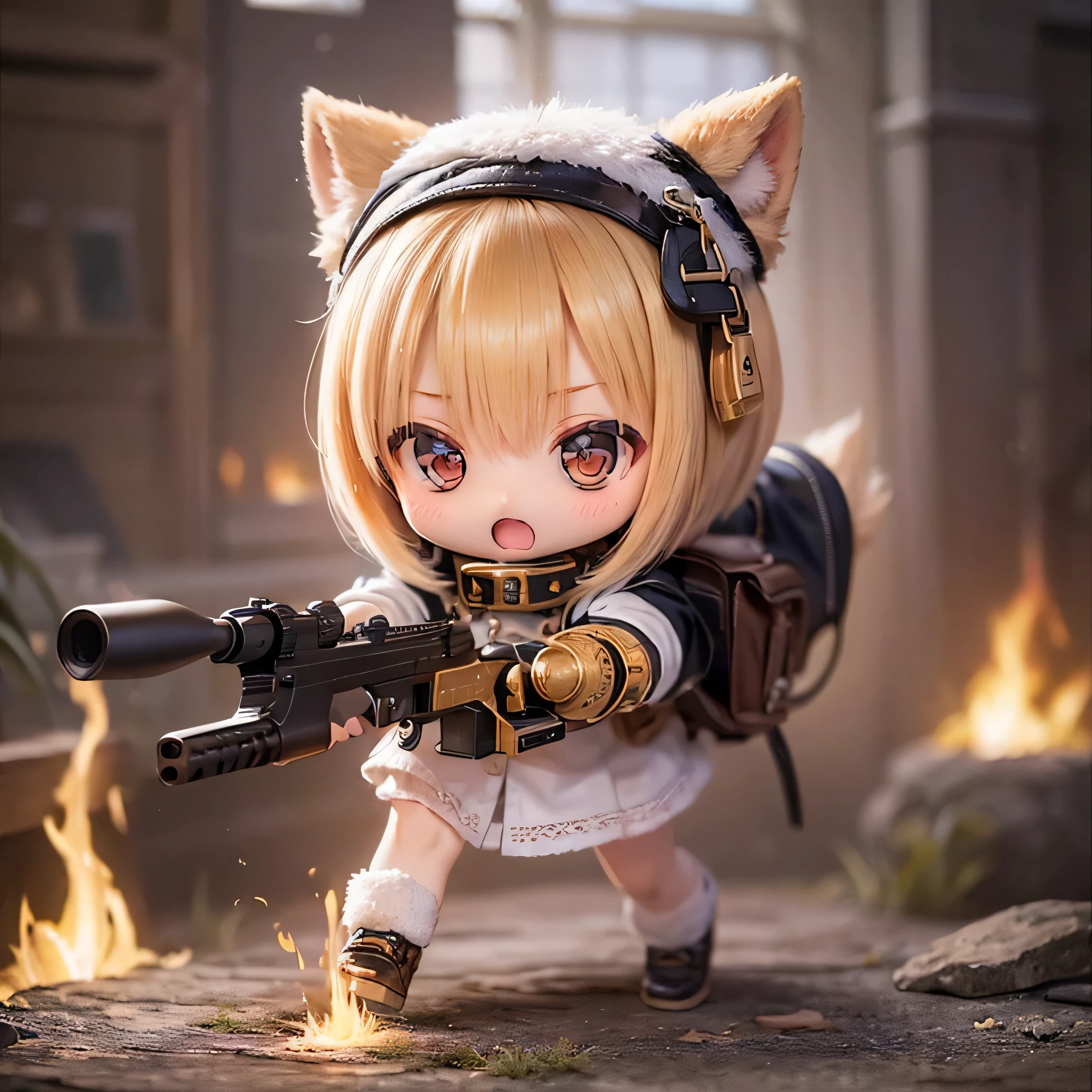 From the muzzle 、 Shoot a gun that seems to catch fire
Armin Girls Chibi Run、 Rambo 、