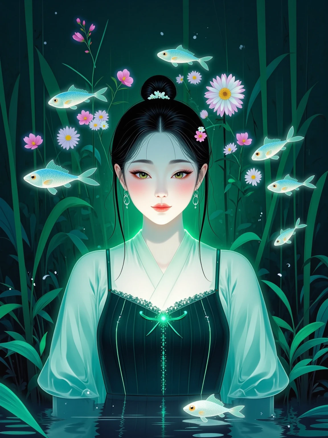  Magical World，( A girl trapped in a cosmic vortex nebula:1.5)， Render with the Cosmic Beach Vortex Engine ，( detailed facial features)，( beautiful facial features)， Ancient and Mysterious Castles ， Purple Stones ，Gemstone decoration， glowing plant ，Silver Creek，Colorful Clouds，Strange Creatures， Massive Magicians ，Rich collection of books，Magic fluctuations， crystal ball ，distant galaxy，Field of magic， Magicians Studying Magic ，(Glowing magic symbol)，Dreams，Time and space distortion，River of Light，(Magic Garden)， ultra wide angle lens ，Bottom View，Knee Shot(ks)，Full body shot(FLS)， high detail， high resolution ， Ultra High Definition，meticulous， ultra-realistic，Volumetric Light，Spectacular， ambient light ，Light Pollution，Movie atmosphere， Art Nouveau ，Illustration by SenseiJaye， intricate details ， Rococo style ， cool tones， Gothic Hues ， bright color ，High contrast tones