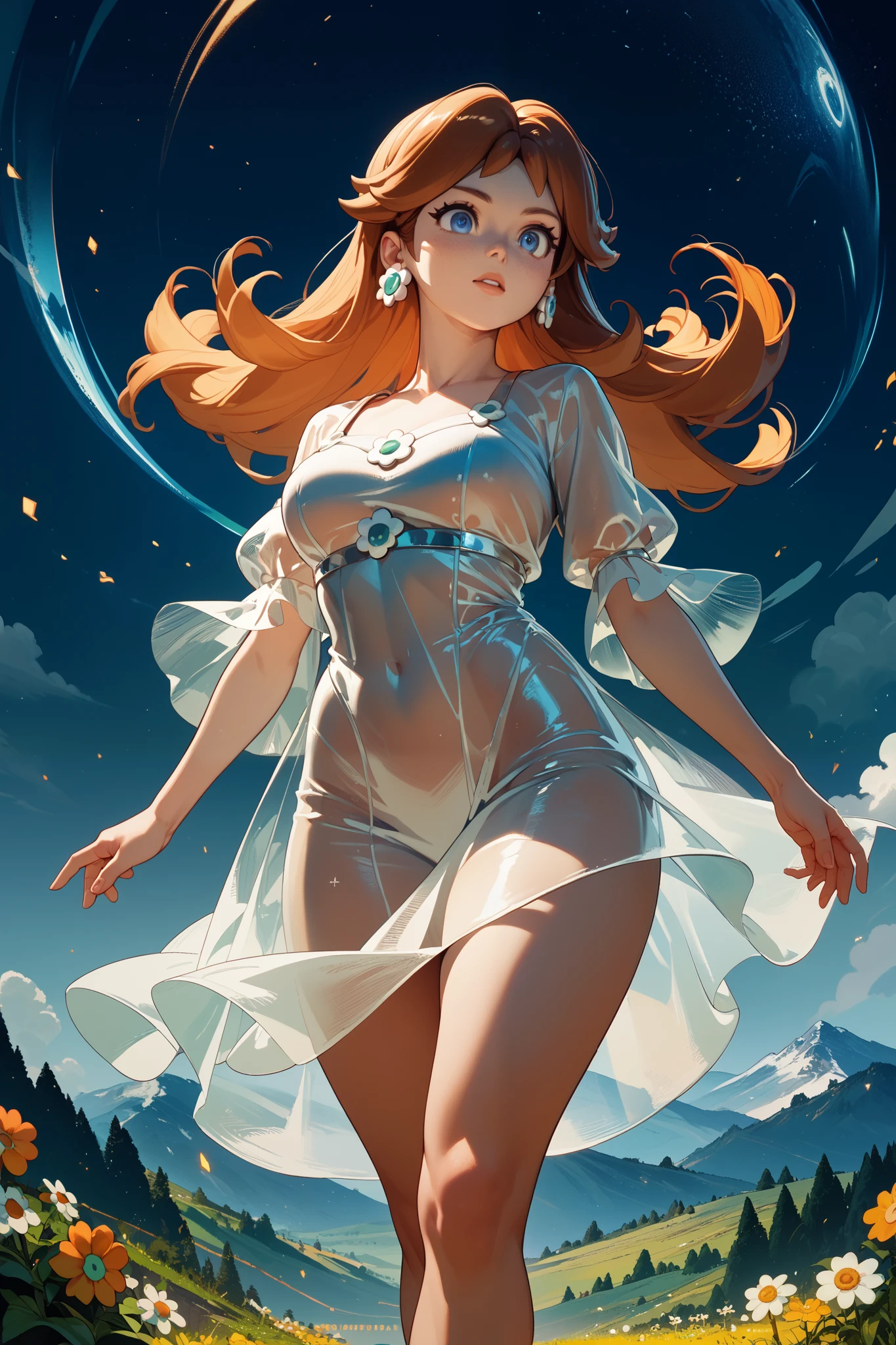 (masterpiece,best quality:1.5),surreal,32k,original photo,(High detail skin:1.2), 8K Ultra HD, SLR camera, soft light, high quality, film grain,beauty的燈光 ,(panoramic:1.5), Imaginative and detailed illustration of a fantasy female friend, 被描繪成可愛beauty的女孩. Her face is filled with a happy smile, ((She was wearing a bright orange down jacket:1.8))，Very fashionable. The scene is a magical world of ice sculptures, with a cold, Snow landscape full of snowflakes. This girl is a gem of wisdom, beauty, and diligence, Represents a sweet and ideal character. This image was created with creative flair, Showing girls enjoying themselves in this stunning location, cold environment, embody a sense of joy and wonder, (Super high saturation, Bright colors: 1.5), (Facing the audience: 1.5),Palette, oil paint brush, paint splatter,, japanese manga, （smiley face，red enamel lips，bright red wet lips，lip gloss，red glowing lips，cosmetic，makeup eyes，korean girl，Her face is full of anticipation and courage for adventure，A smile appeared on her lips）