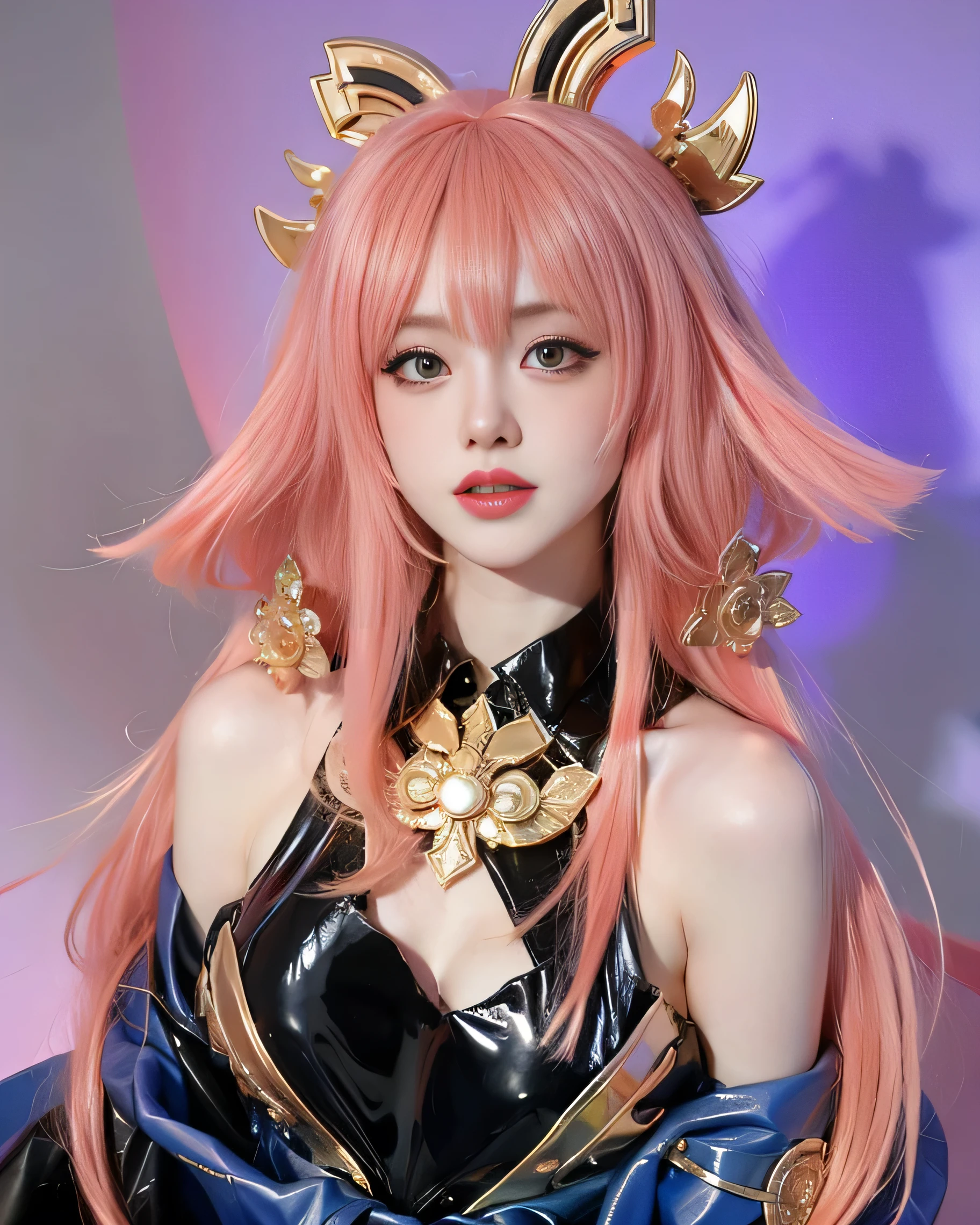 (best quality), (masterpiece), (Ultra-high resolution), (Clear face), (Reality: 1.4), (perfect lighting),(photorealistic:1.30), anime wallpaper, Guviz style artwork , fantasy cover up to magic , by Yang J, Guviz, beautiful artwork illustration, beautiful digital artwork, beautiful digital illustration, Li Song, beautiful anime portrait, art style at Beauvot,illustration, ethereal and beautiful, highly detailed, CG, unity, 8k wallpaper, Amazing, fine detail, official art, highly detailed CG unity 8k wallpaper,absurd, extremely absurd, large file size, highly detailed , high resolution, very detailed,beautiful girl with details, very detailed eyes and face, beautiful detailed eyes,light on the face,cinematic lighting, 1girl, solo, looking at viewer, Lips wear thick red lipstick,