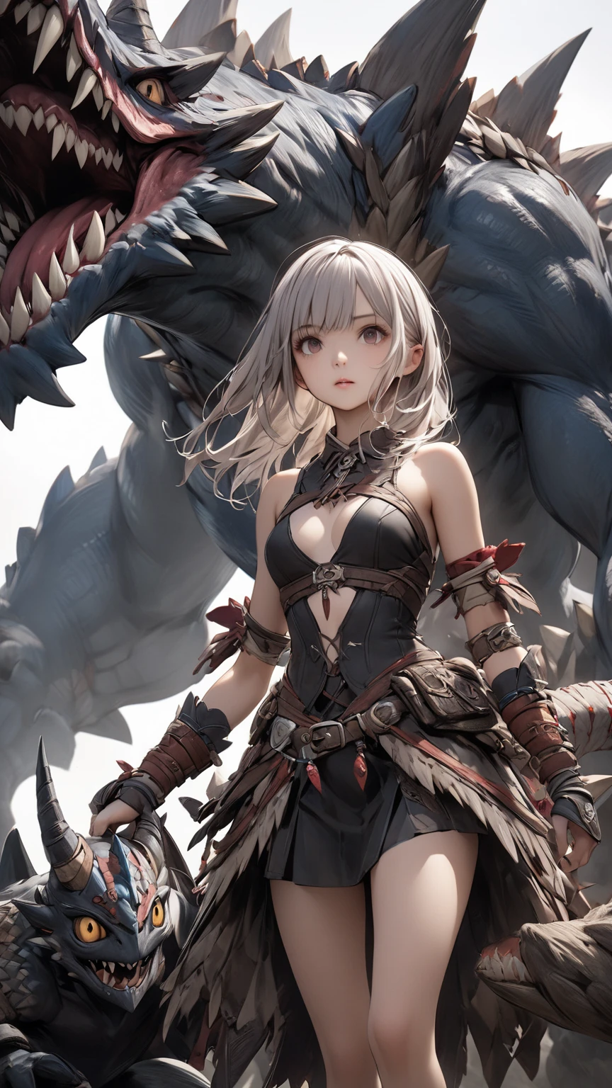 8K,Ultra Detail,ultra-quality,ultra precision,ultimate masutepiece,Monster Hunter(game),big boobs,cute Girl,