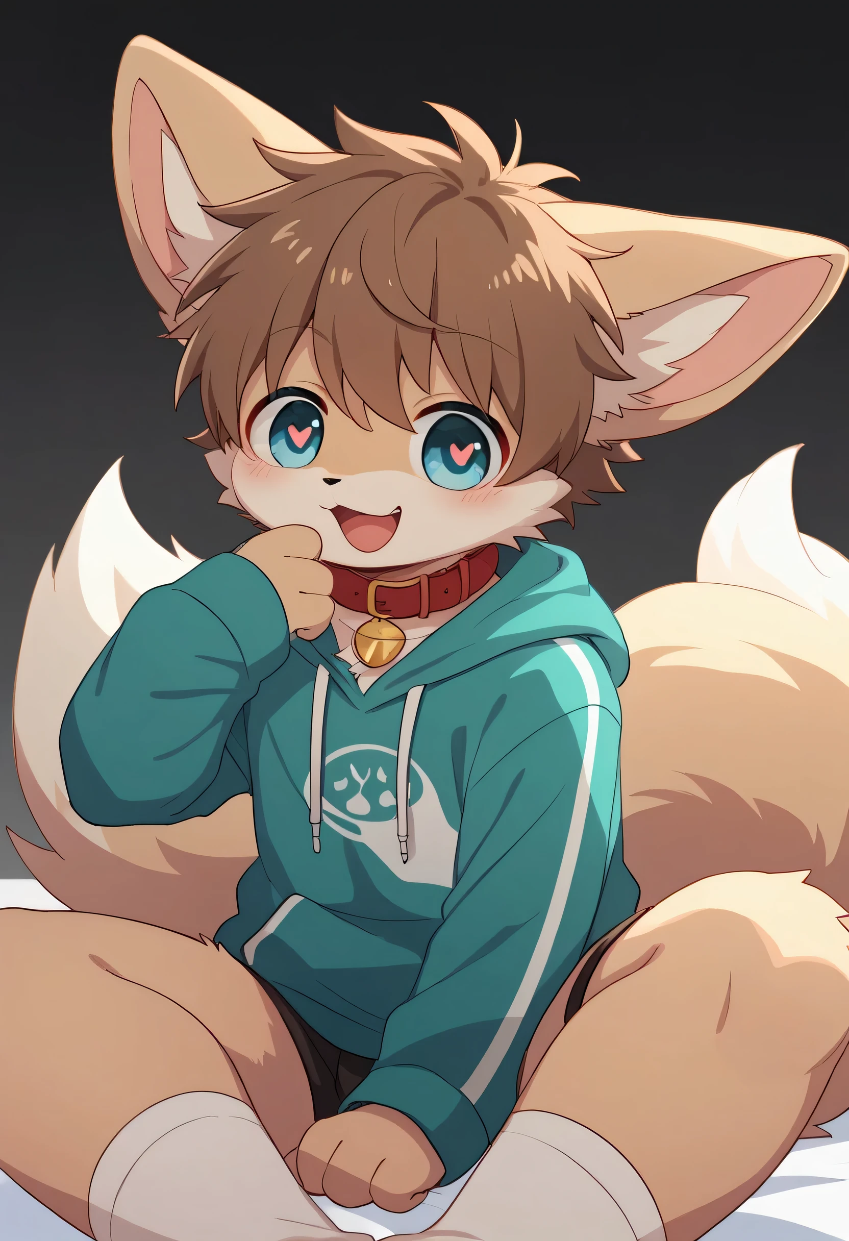   very detailedな,   very detailed,  Gray hair with brown hair   ,,male,  I'm looking forward to seeing bones   ,  excited,participate,   cute face,   I like fluffy fur ,Horny 雄Blue cute ears   ,Fluffy ears,Cry a lot,cry,cry,大声でCry a lot,Fluffy ears, white background ,alone,blush nose ,Dropped ears, sitting ！  fighting delicate enemies  ,  Sweatshirt   ,Black long sleeve,tendency,   very detailedな,   very detailed,age 15, I'm looking forward to seeing bones   ,  excited,participate,   cute face,   I like fluffy fur ,Horny Male ,Blue cute ears   ,Fluffy ears ,Fluffy ears,Cute fur,Heart Eyes,Male  , Black Back,Dropped ears,   fighting delicate enemies  ,  Sweatshirt  ,Black long sleeve,tendency" A cute brown fur anthropomorphic boy with big ears and a big tail,  wearing green clothes ,  I'm shyly holding the lead of a collar in his mouth .  The background is a peaceful town street with gentle lighting ！