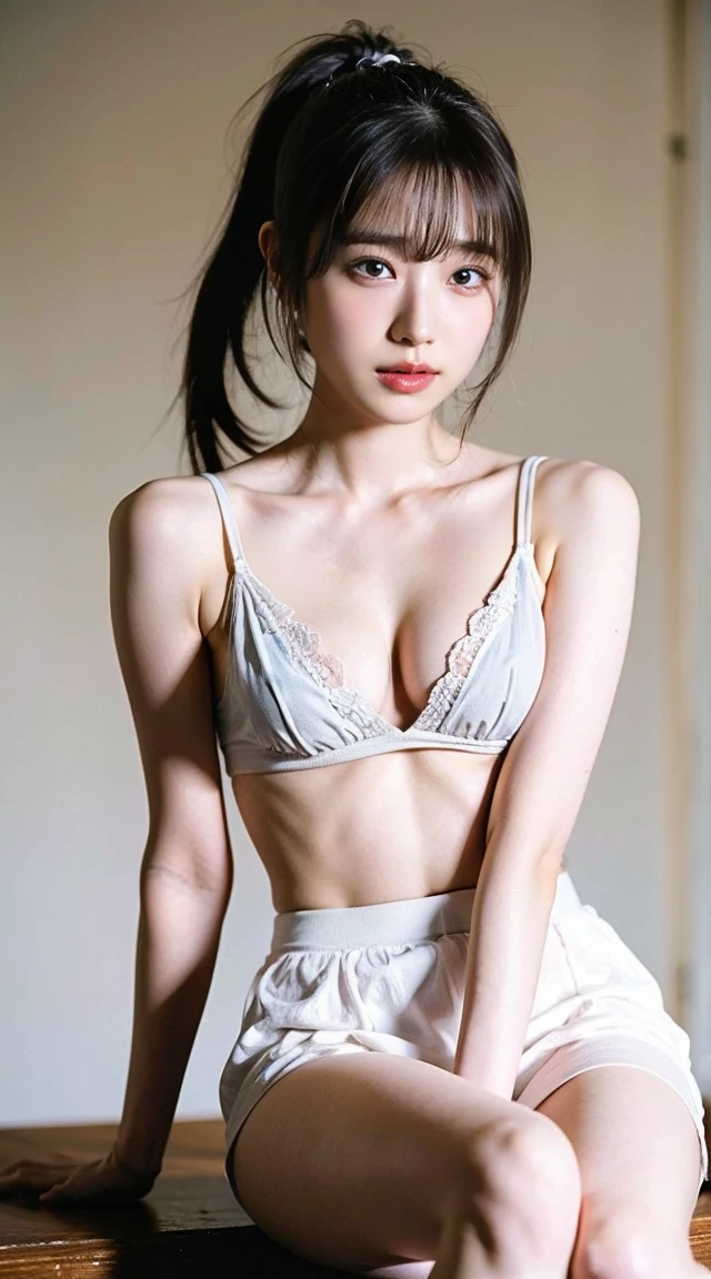 black hair, Surrealism, Hyperrealism, bokeh, Sony FE GM, 8k, super detail, retina, masterpiece, accurate, anatomically correct, textured skin, super detail, high quality, high details, award winning, best quality, highres, 16k, (((height 163cm))), (HQ skin:1.4, pale skin), (Detailed micro bikini, lace panties), (Big breasts:1.2), skinny, slim body, potrait, hips shot, medium body shot, Slim Body, 18years old,