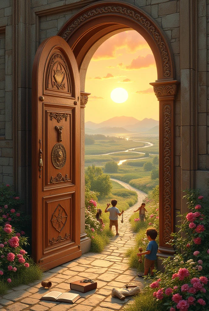 John and Mary One day, while they were playing in the back garden of their house, they found a magical portal hidden behind a bush