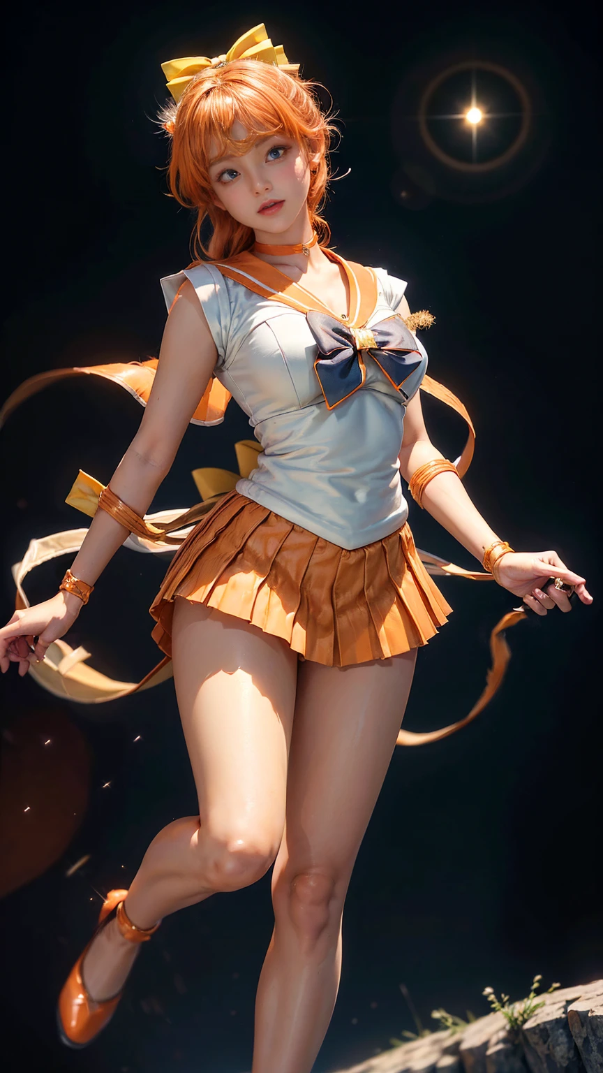 high-level image quality、Sailor Venus Costume、orange colors、Beautiful facial features、beautiful thigh、Large ribbon on the chest of Sailor Venus、Photo,White panty、Beautiful eyes、Orange high heels for Sailor Venus、rialistic photo、An ultra-high picture quality、Panties showing off a rolled up skirt、rBeautiful armpits、Beautiful white panties、Live-action quality、Crotch wide open、I can see my panties.、Beautiful facial features、beautiful thigh、Ultra mini skirt、sailorvenus、poneyTail、Spread your crotch wide、a close up of a woman in a costume posing for a picture, White panty、A sexy、Anime girl cosplay, Sailor Moon Style, Anime Cosplay, Beautiful armpits、Beautiful navel、Sailor Moon!! Beautiful, cosplay foto, Cosplay, Real Photographics, Inspired by Yang J