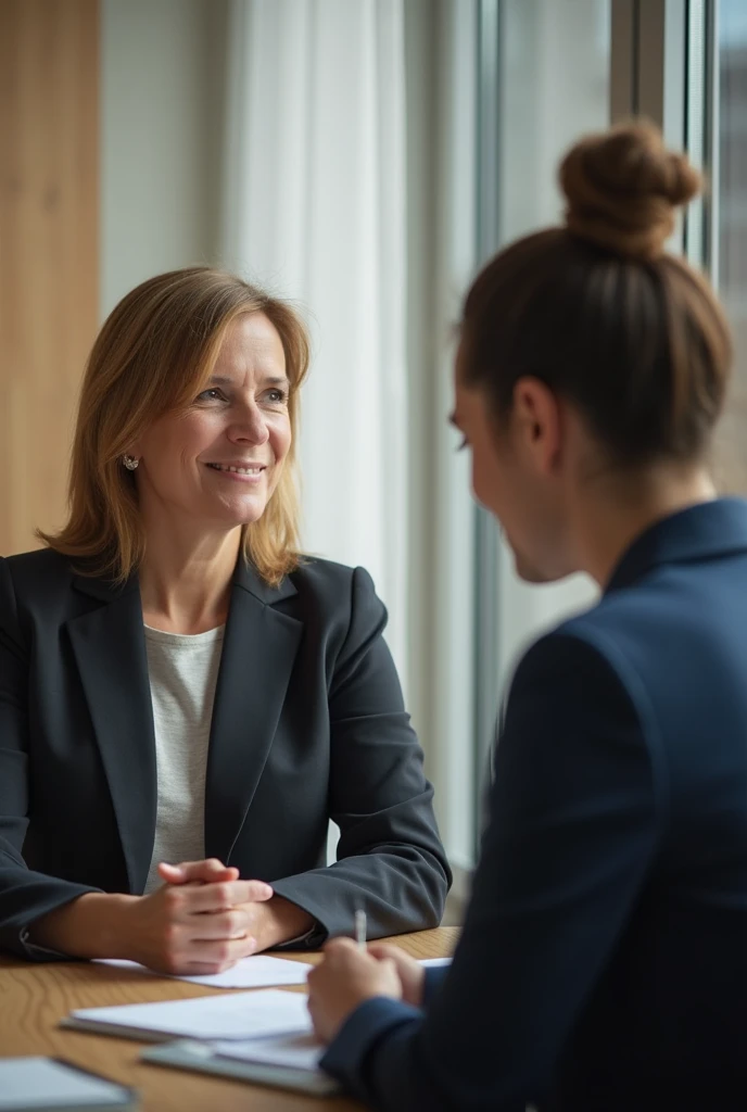 create an image as if it were a print of an online career mentoring meeting with two women from 2 photos, let me know how i can send the photos