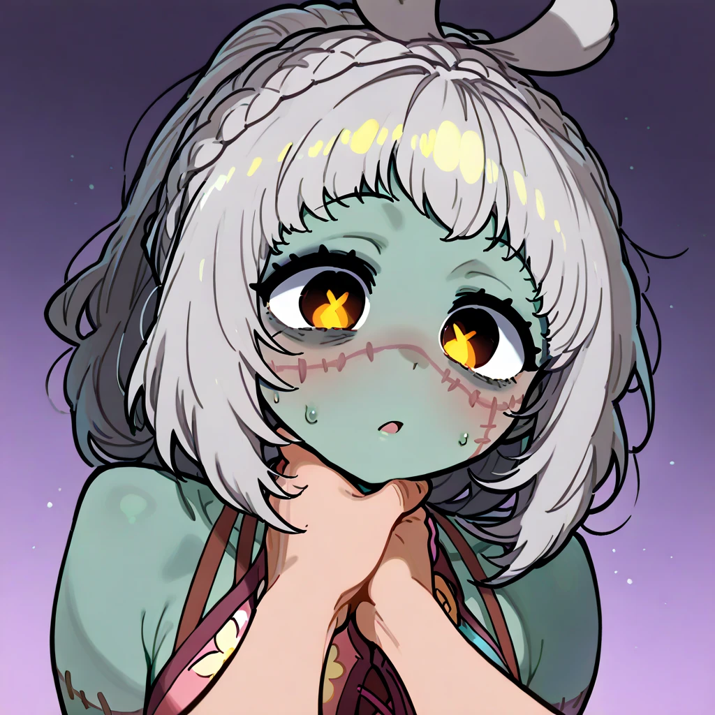 nsfw,1 male,Sweat,White Breath,solo,Demon slayer,Shinobu Kocho,(Cleavage voyeur),On all fours,room,(((Small breasts))),View from above,((Young)),Cumshot Bukkake