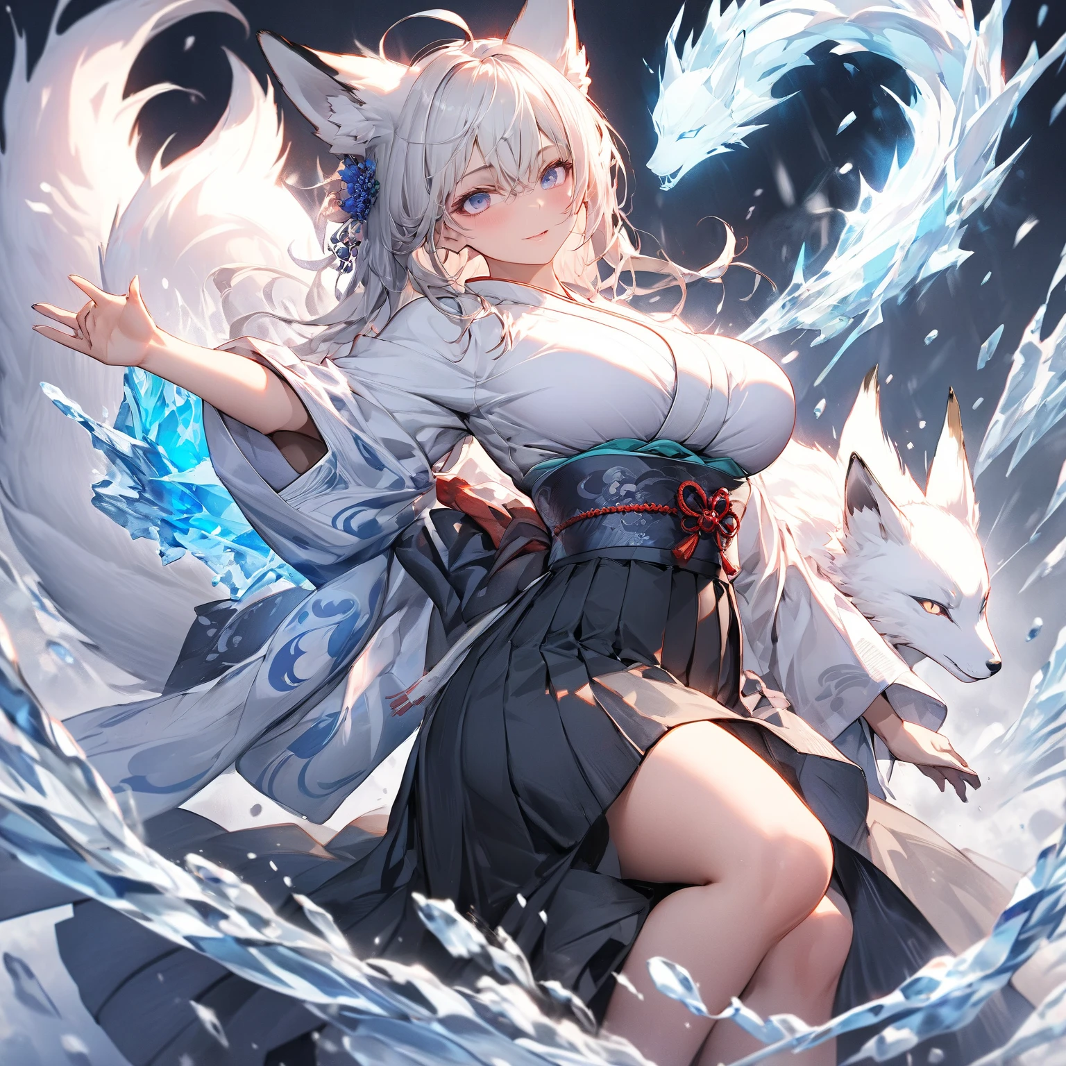 shenhe_\(genshin_impact\), hiten kei style, claude monet, oil painting, masterpiece, hyper realistic, realistic skin, best quality, 1girl, lakeside, huge breasts, huge nipples, erect nipples, looking at another, topless, full body, vector illustration, nipples, light smile, blunt bangs, long hair, stomach, navel, bare shoulders, white hair, braided, wet, soaked, raining, sarong, loincloth, black pantyhose, red tassel, magnolia leaves, autumn, sky, hands up, arched back, stretching, open mouth, bored, waterfalls, cliffs, falling leaves, resting, holding a wooden pail, wet body, pouring rain, washing her body, taking bath, arched back, floating orbs, enchanted light, glowing flowers