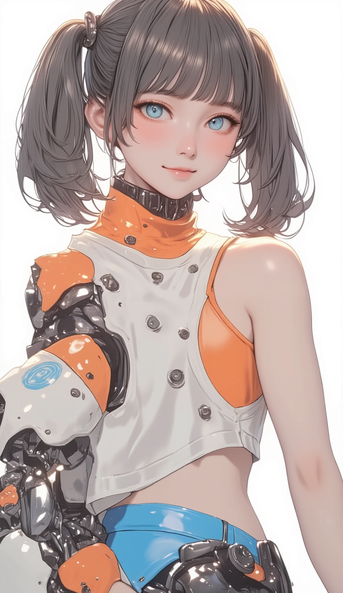 (1 girl, Alone, Masterpiece, 4k, Best Quality:1.2, (cowboy shot), Best Quality:1.2, good hands, showy, (perfect hands, perfect anatomy)),
utaop, headphones,blush, White dress, fur over one, red and white hair, multicolor fur, High average,
((medium breasts, big hips, looking at the viewer)),
((simple background, White background)),