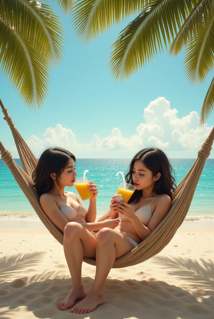 Happy under the sun, holding a drink and smiling at you