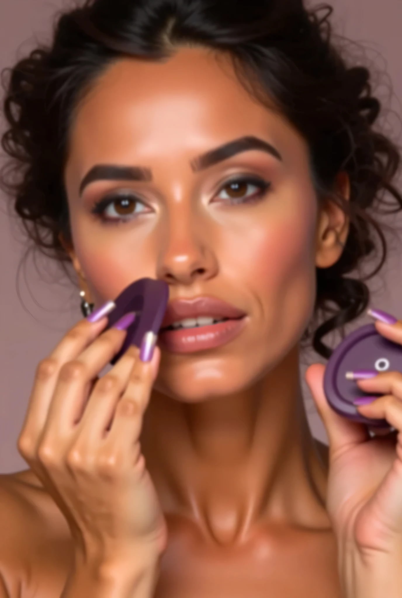 woman wearing bra doing erotic massage to a man on a bed using, she is watching smartphone, while she doing massage she use smartphone, smartphone in her hand, sensually, orgasm, mans mouth flirtingly smiling, liquid drops, skin, closeup, clear faces, macro shoots, minimalistic, in a light purple and pink style, with soft edges and blurred details, with a 3D render, on a colorful background, with a minimalist stage design, in a surreal style, with a cinema4D rendering, with a minimalist style, with low saturation, using gradient colors, with a cinema4D rendering, with a blender rendering, with super detail, at a super high resolution, at a super high definition, 4K