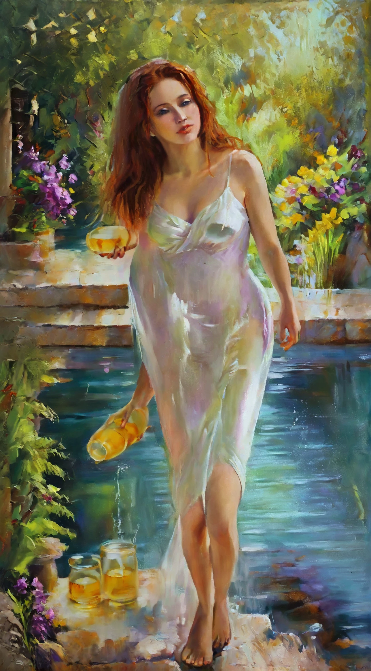 painting,roses,beautiful detailed body,delicate skin tones,soft lighting,romantic atmosphere,evocative,passion,realistic,subtle brushstrokes,impressionistic background,implied sensuality,classic art style,vibrant colors,graceful poses,elegance,long stem roses,painting on canvas,studio lighting,intimate setting,artistic composition,implied story,professional artwork,natural beauty,feminine allure,subdued color palette,seductive,artistic expression,harmonious,sublime,artistic masterpiece,dazzling,painterly,exquisite details,figurative,visual poetry,ethereal
