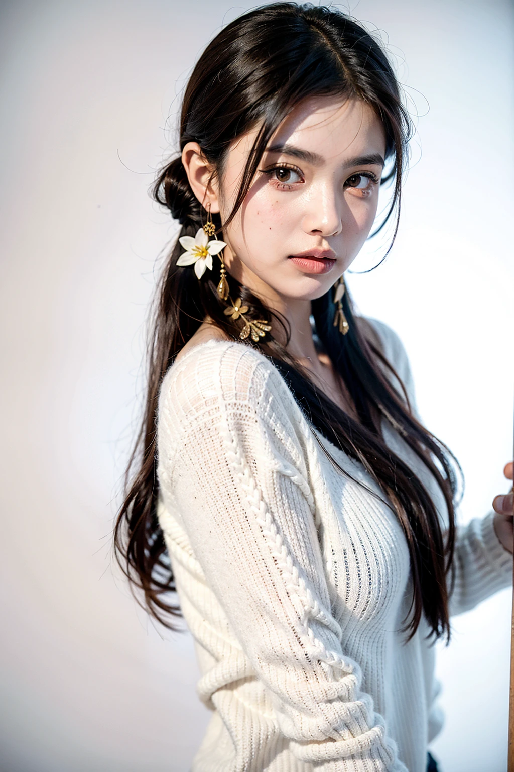 Ultra-detailed complex 3D rendering of face, (Colossal: 8.8), (masterpiece, top quality, octane rendering, 8K), glamour shot full body image, very beautiful young elf, cleavage, (very detailed skin: 1.2), (exposure: 1.1), blonde, ((wearing a plummeted open shirt of yellow silk: 1.5)), beautiful Caucasian woman with full soft breasts and white skin with big ass, 1 person, long braided hair, big breasts, dynamic angle, mystical expression, ultra-realistic photos, (((((portrait))), bare feet, futuristic urban background, facial muscles, detailed and beautiful queen crown, in the style of Marvel Comics, ArtStation trends, clear focus, studio photography, intricate details, very detailed, detailed red eyes, very detailed, Sharp Focus, Digital Rendering, Professional, Abs, Dark Grey Background, Shot with Canon EOS R 6, ((Sexy Pose)))), Seductive look, legs open with thighs,