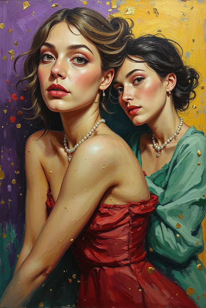 2 lesbian girls embracing and passionately kissing