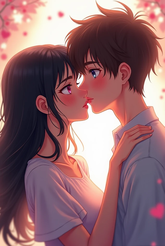 Two photos hugging