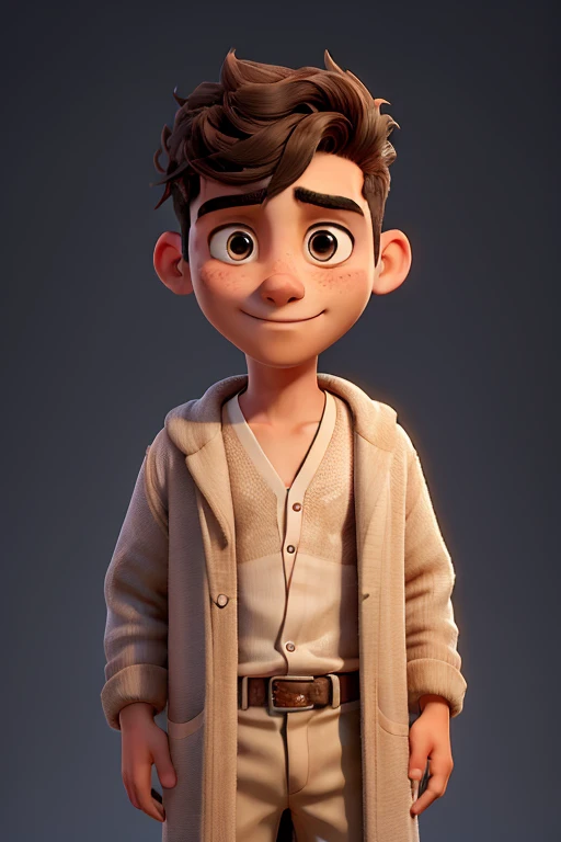 Image of a boy for a story in a YouTube video in Pixar format, He's the little allabester, He's the class leader, He's outgoing, Playful and gets up for a lot of things