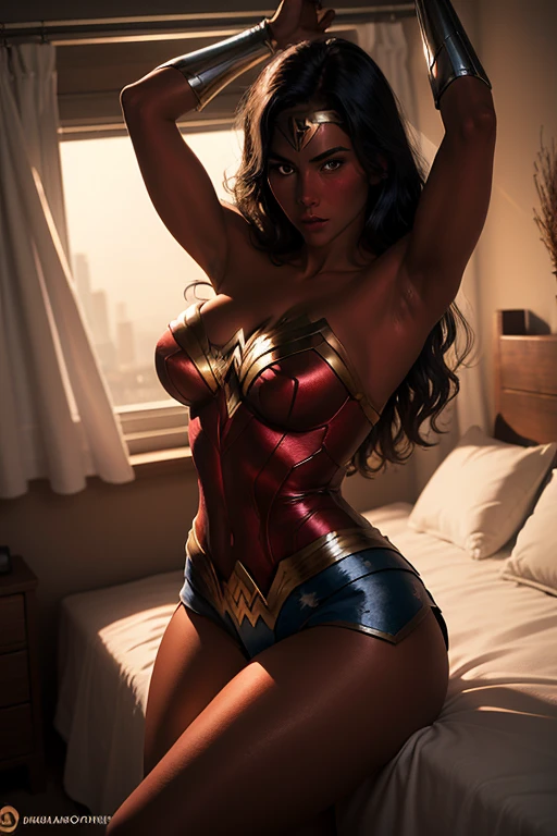 Wonder woman teasing her naked ass