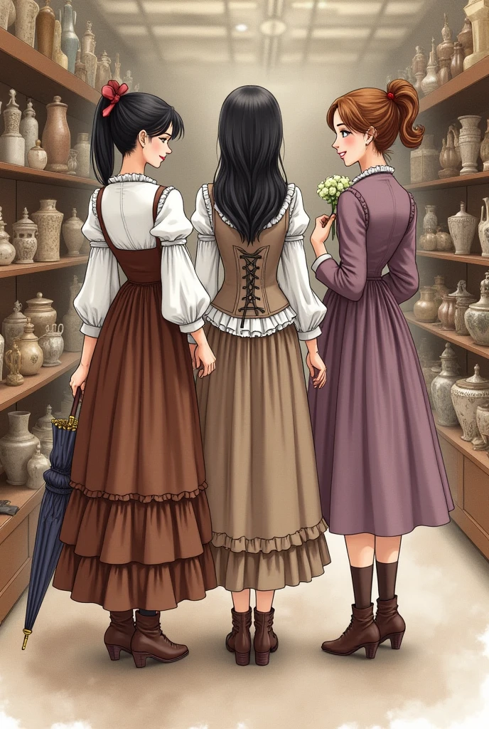 1girl,(anime coloring:1.2), best quality, looking at viewer, short wavy hair, chestnut hair, feminine,(solid Maxi dress), (Light brown color Short sleeve Maxi dress:1.3),Medieval Europe,Ancient Village,Vegetable stall,((Fantasy))