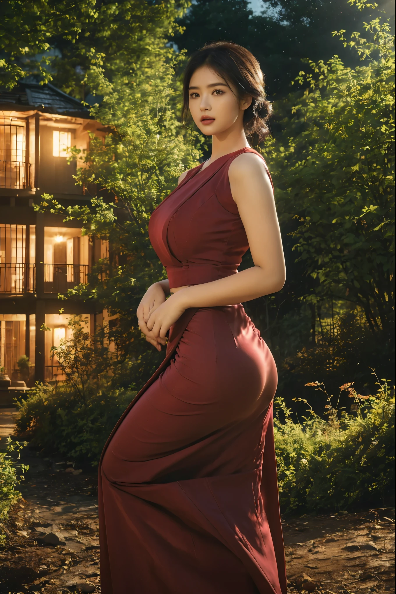 ((Best Quality, 8k, Masterpiece:1.3))), Crisp Focus: 1.2, (Beautiful Woman with Perfect Figure: 1.4) , multiple girls))),((((6girls))))、((6 girls))、The same face、matching uniform、(acmm ls outfit, dark red acmm top, wearing acmm long skirt, dark red acmm long skirt, printed skirt,)、Long black hair、((((Gigantic Breasts)))Raw photo、same person、Doppelganger、(group portraits), standing,ass focus ,front view,In the floral plants forest background ,film effect 、best position,best composition, perspective view, ultra wide view,(best quality,4K,8K,highres,masterpiece:1.2),ultra-detailed,(realistic,photorealistic,photo-realistic:1.37),HDR,studio lighting,sharp focus,