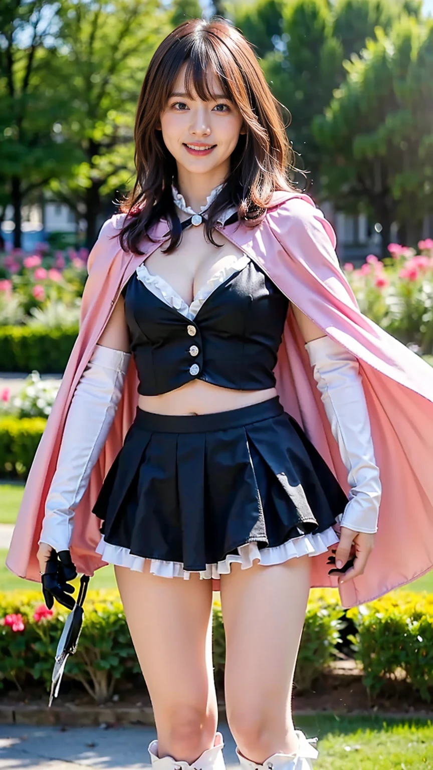 high quality, detailed, a black little kitten and a magical girl,the magical girl is 18 years old, the magical girl has abnormal extra ultra huge udders, in magical wander land,