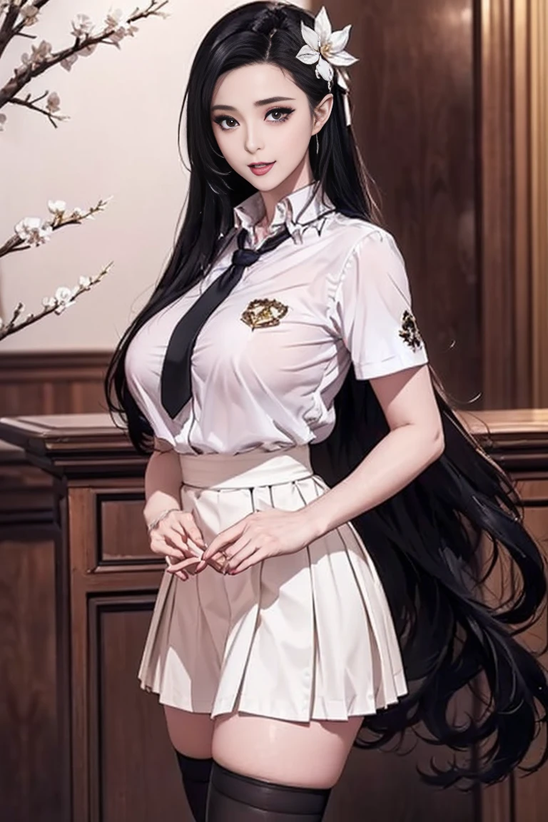 ulzzang-6500-v1.1, (raw photo:1.2), (photorealistic:1.4), beautiful detailed girl, very detailed eyes and face, beautiful detailed eyes, ridiculous, incredibly ridiculous, huge file size, super detailed, high resolution, very detailed, best quality, masterpiece, ((fashion clothing with diverse colors)), illustration, very detailed, CG, unified, 8k wallpaper, amazing, fine detail, masterpiece ,best quality, very detailed CG uniform 8k wallpaper, light on face, movie lighting, 1girl, 16 years old, long white hair, side splits, (big breasts), (no panties)), (glasses), ((dynamic pose))), ((sexy pose))), (camel toe), (half), (pantyhose)), ((black hip skirt))