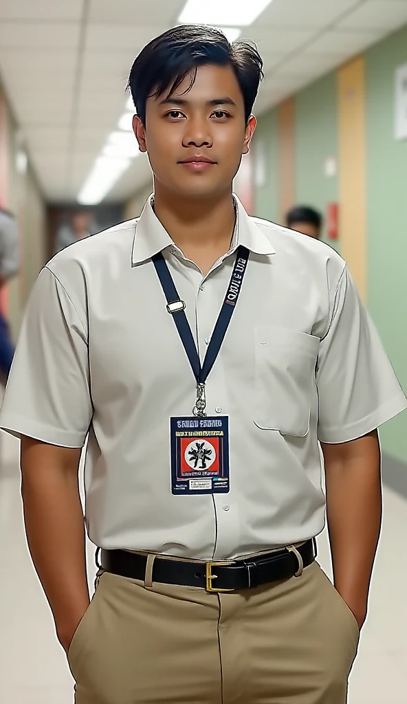 Gray polo shirt with KGB logo on the chest