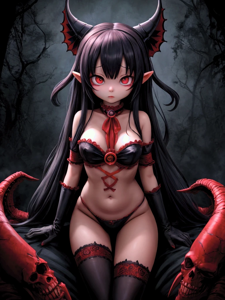 score_9, score_8_up, score_7_up,1 daemon woman, straight demon horns, (black horns),(upward-pointing horns) , vertical horns, black demon tail, (aquamarine hair),aquamarine green color hair,ahoge, long hair, (long hair),bangs, light orange bikini,bikini is orange, bikini orange, orange bikini!, (orange eyes), background is spaceship, orange eyes, 1woman ,facing viewer, daemon girl, bubbles, tube, close up,Well-endowed, alone,Spacecraft interior