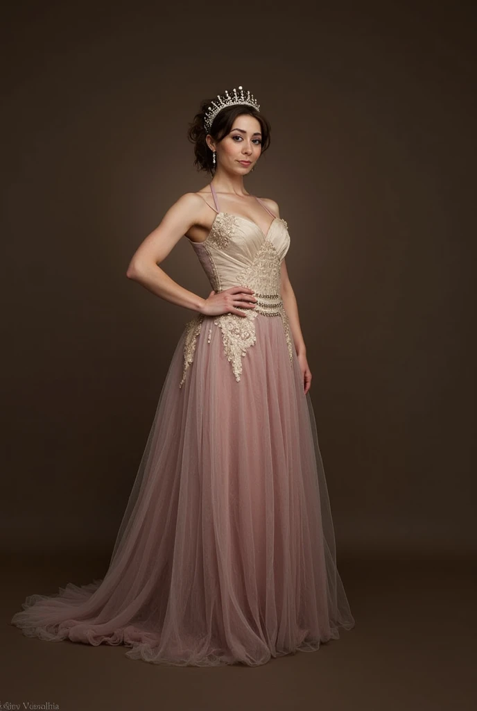 make a display of full body picture of a bald feminine Filipino gay with a gown dress and thick make up for pageant