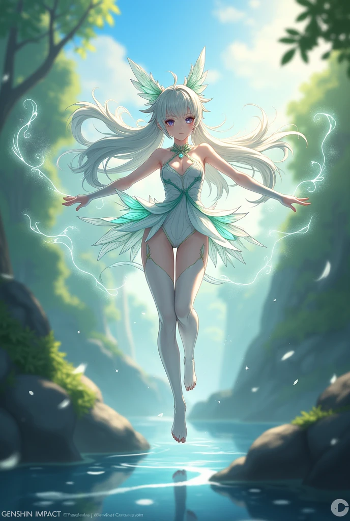 ((ultra-detailliert)), ((Best Illustration)), ((Movie Lighting)), Dynamic Angle, floating, Fine, (The Flash: 1.2), (shine: 1.2), (shine: 1.2), "(Best Quality), Super detailed depiction of a beautiful girl, White and yellow costume、Light blue long hair、Hairstyle is Twintails、 In the colorful forest、Surrounded by snow-white owls and vivid vegetation.", Cinematic, Refreshing, essence, Rim Lights, Scattering