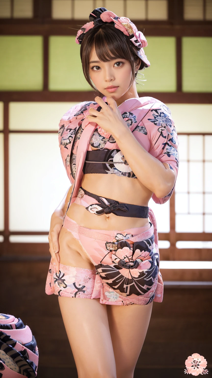 8k, RAW Portrait (Japanese women),masterpiece、Realistic:1.2、Realistic, Ultra-high resolution, Highest quality, Real Life Photos ,( in the evening :1.1),((yukata:1.4))、
((((1 female:1.5))))、Japanese women,((Japan)),Slender body,At the event venue、At work、Sleep on your back、((Very thin panties:1.3))、
、big, beautiful, fine grain, Black Hair,(Written boundary depth:1.3)、 ((Dark brown eyes:1.2))、(Realistic skin texture:1.3)、(Immersive atmosphere:1.2、Chiaroscuro:1.2) 、(Audience:1.4)、((Embarrassed look:1.4))、((Red cheeks:1.3))、((From belowの天井:1.2))、(smile:0.9)、((Lie face up on the bed:1.3))、((Panty shot))、((A woman rolling up her skirt))、((From below:1.15))、((Panties close up:1.6))、((Spread your legs out to the side:1.4))、Panty shot、