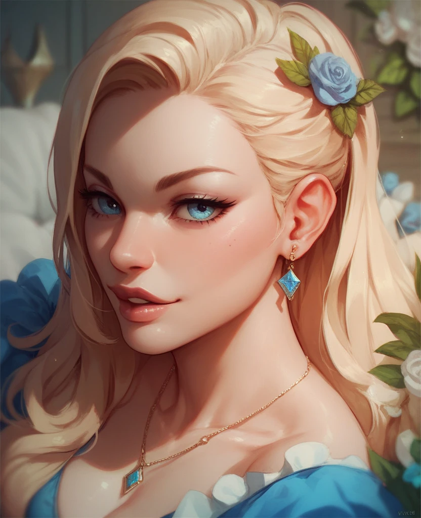 Beautiful blonde with blue eyes 