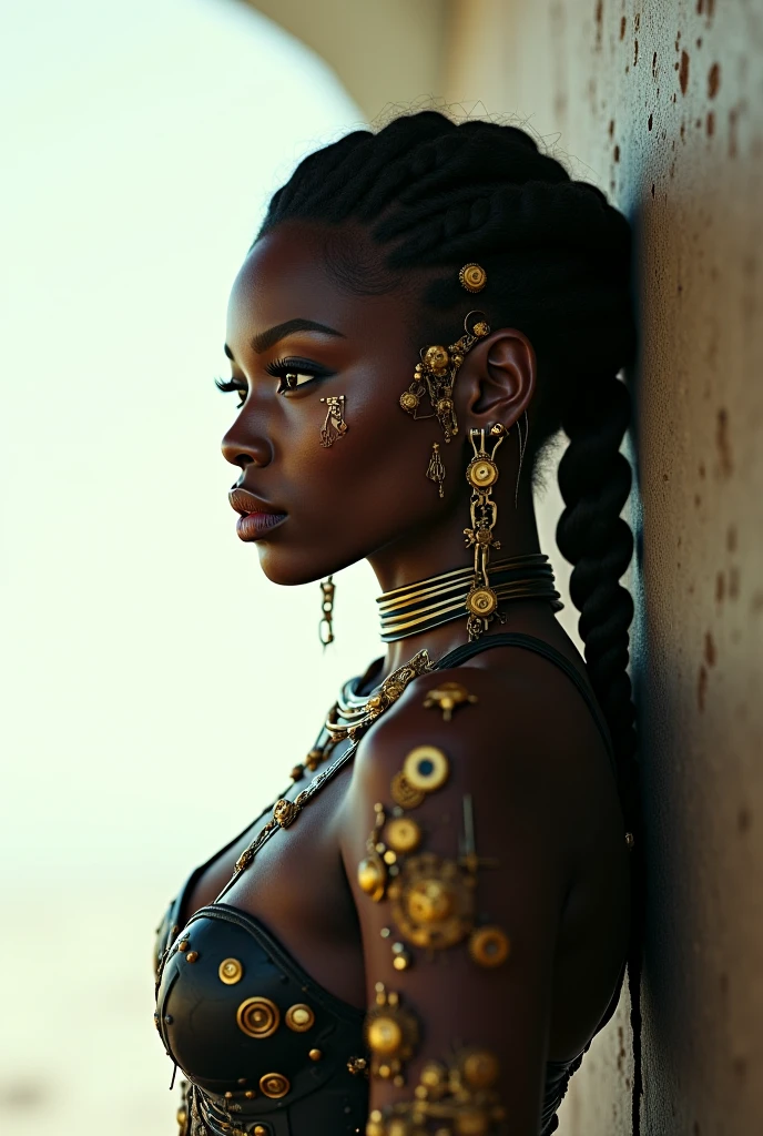
(Zendaya:Halle Berry) totally ????? extremely sexy youngest nigerian chaman, exceptionally lascivious profoundly libidinous, (high top fade haircut and dreads) tribal tattoo in the face, (golden rings necklace), Lovecraft atmosphere, masterpiece, hyperdetailed, upper-body portrait