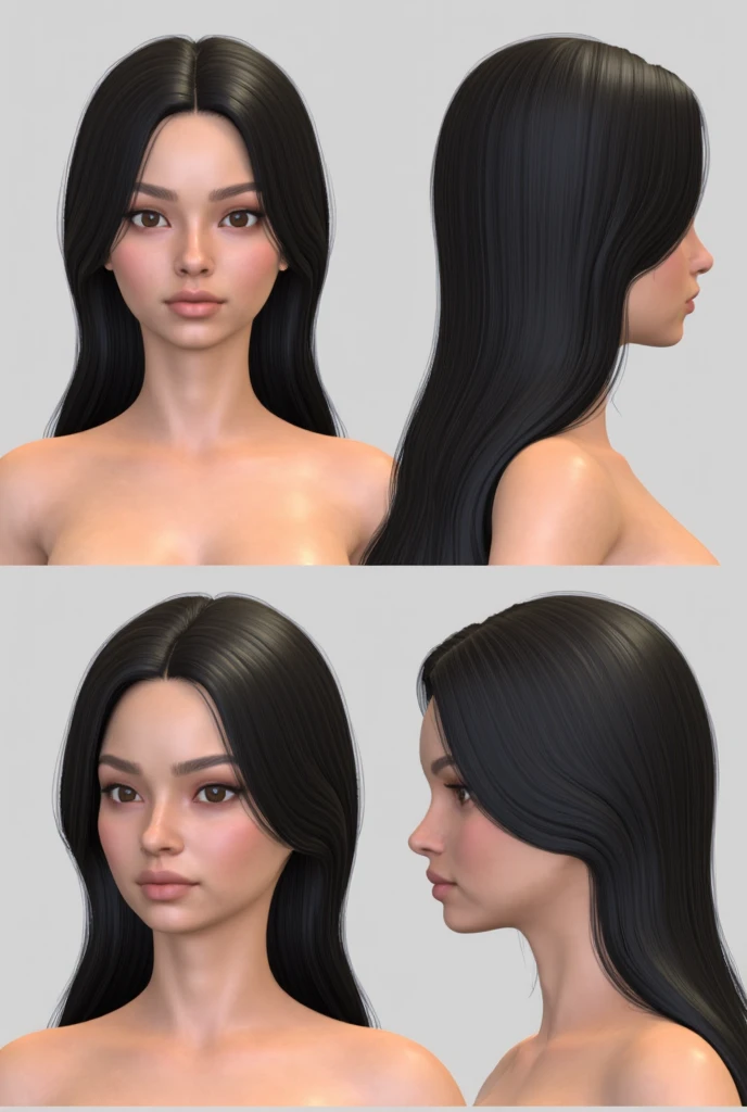 beatiful zxw blasian woman, photoshoot side profile