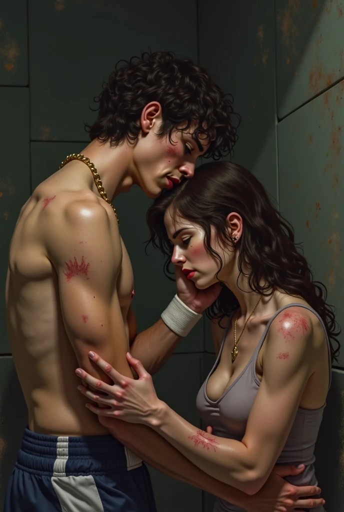 (32K:1.9, Horror expression:1.9, Highest quality, masterpiece, Ultra-high resolution), Professional random camera work, Perfect dynamic composition, Highly detailed skin and facial textures, Detailed eyes, Detailed limbs, (The Darkest Dungeon:1.3), cute, Sexy and slim Japanese woman:1.2, Fair skin, Tilt your head, (5 Zombies:1.7, Zombie touching a woman:2.0, Raindrops falling from the ceiling:1.5), (Busty and bursting, areola is not visible, Big cleavage, A look of despair:1.3, Expression of despair:1.3, Totally captivates you, Pure white camisole dress:1.5), Beautiful Blue Eyes, Beautiful erotic eyes, Sexy Face, blush, Beautiful sensual atmosphere, ((Bloody:2.0, Covered in bruises:2.0, Bruises on the face:2.0, Lots of big chains:1.9, Crucified:1.9, Countless chains tangled in clothes:1.9, The right arm is attached to the cross:1.9, The left arm is attached to the cross:1.9, Both hands are chained、Tied tightly to the cross, The right leg is bound with a shackle and chain:1.9, The left leg is bound with a shackle and chain:1.9)), (Too erotic)