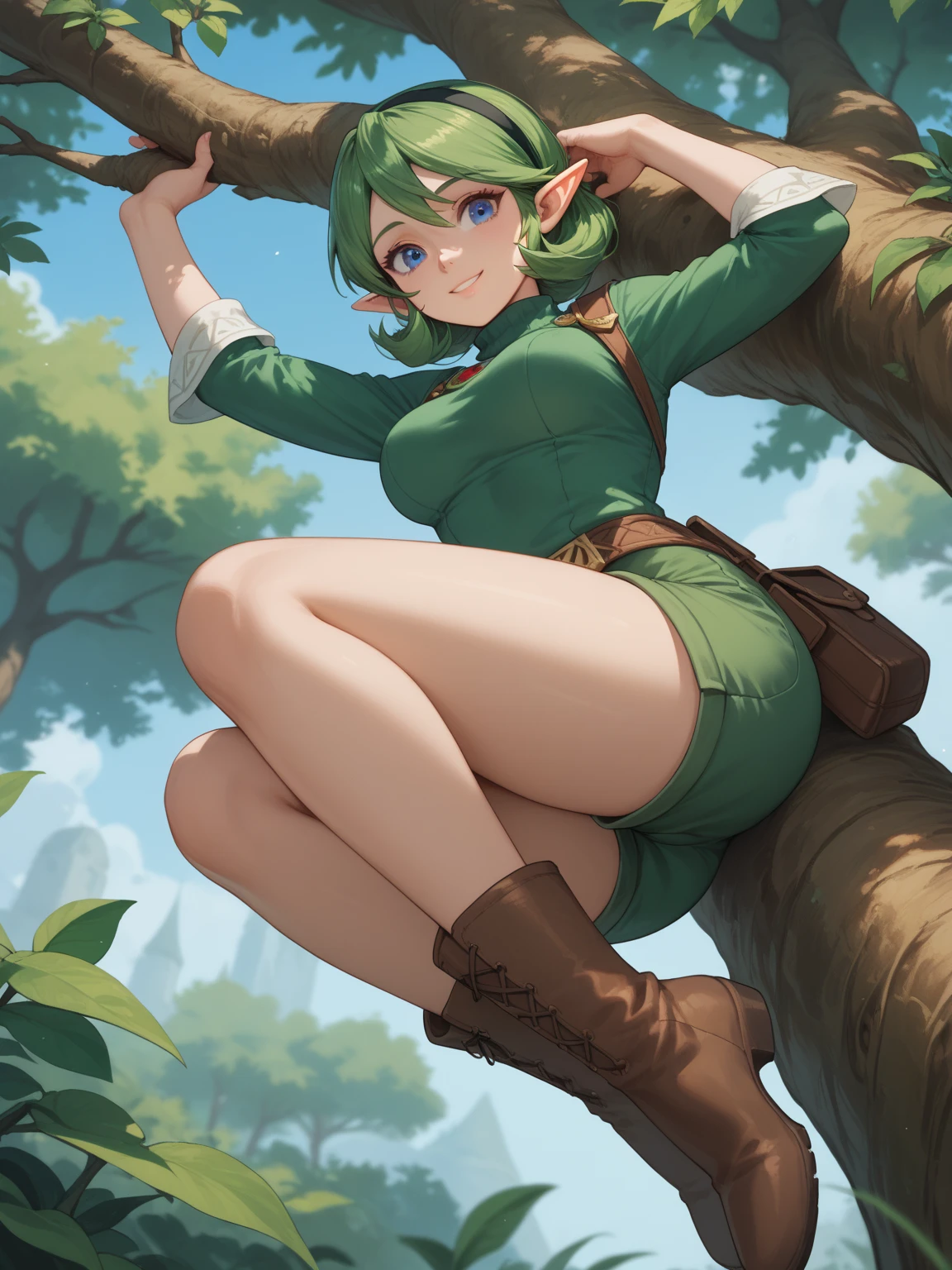 Elf shorts M-shaped spread legs
