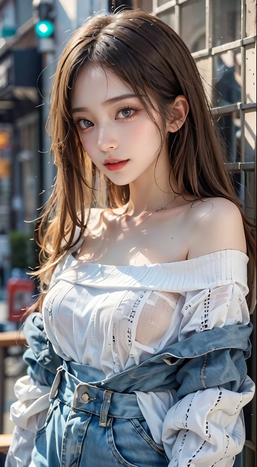 ((Girl sitting on train seat)),bright look、young shiny glossy white shiny skin、Best Look Rondo Reflective Light、Platinum blonde hair with dazzling highlights、shiny bright hair,、super long straight hair、Shining beautiful bangs、輝くクリスタルクリアな魅力的な大きな青いeye、A very beautiful and lovely cute 16 year old girl,緻密で美しいeye, beautifully detailed nose,(( whole body:1.5)),eye元を強調するメイク、royal style,comic style, , scattered below the surface, gorgeous details, nature background, ((cinematic)), dramatic lighting, table top、((Off-shoulder T-shirt with floral print on translucent wet white background:1.4))、(Loosening perm:1.4)、1 girl、((bob hair:1.3))、Ultra realistic 8k CG, 絵に描いたようなFlawless顔, Flawless, clean, table top, professional artwork, famous works, Flawless顔, beautiful face, 美しいeye, ((Flawless女性の体スリム、)), alone,(Immersive atmosphere, chiaroscuro:1.5,bright light:1.2,bright lighting),(blush:0.5),fascinating look,very detailed_eye,thick thighs,big,Beautiful and detailed background,written boundary depth,realistic:1.3, long shot,sitting, whole body, (ambient light:1.3),(cinematic composition:1.3),(neon light:0.1),(nffsw:0.1),accent lighting, pantyhose,((Out of the window, hazy skyscrapers))、(())、(腫れぼったいeye:1.2)、 (slim legs),(Light shines on your face and chest)、(((((underboob)))))、lower chest、oily skin、skinny、 (The underside of the chest is slightly visible),(見えるunderboob、I can see your belly button and ribs)、Hip bones and lower abdomen are visible、Dark blue flared skirt、(lift the skirt),((You can see the white T-back pants)),