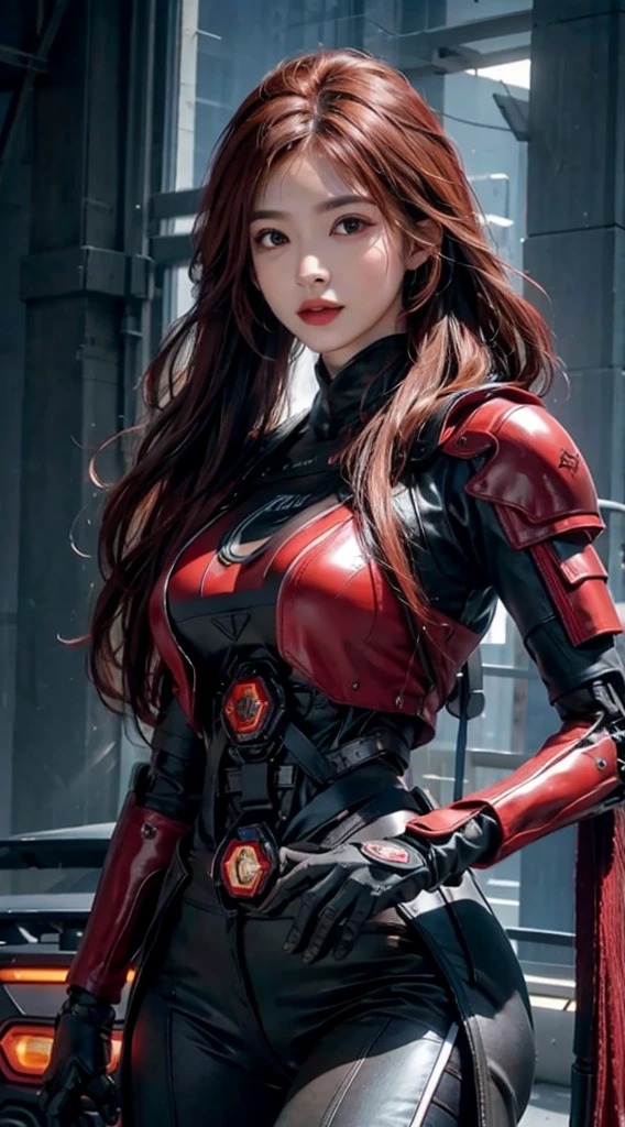 8k, maximum quality, (pubic hair beauty)、high resolution, realista, persona real、((obra maestra)), ((maximum quality)), (El ultra-detailliert), ((alto contraste)), (un alto croma), (hermoso ojo rojo tremendamente delicado y hermoso)), (Mano bonita), ((Mano perfecta)), (Cyber City mechanics in the background), Ciudades futuristas, verano, Al aire libre, Chica en una motocicleta, cabello mediano, cabello azul, asymmetrical bangs, Hermoso cabello de vidrio detallado, ojos azules, , mechanical suit, ((cuerpo brillante)), (very cuerpo brillante), Claro, jeweler's、Ornamento separado、a gorgeous、opulento、magnificent、Scattered lighting throughout the body、Illumination Brightness、Roberto、Cyborgs、ANDROIDE、Traje corporal、teta enorme、Valle del pecho、Belleza Piernas