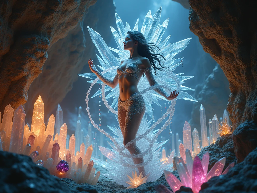 a fantasy epic illustration ((Larry Elmore style: 1.5)) of a dark elf thief holding a large diamond in a vault, a female dark elf thief, full body, small pointy ears, dynamic hair color, dynamic hair style,  ultra detailed face, wearing white leather leotard, white leather pants, busty, small cleavage, high heel boots, she is happy for reaching her goal, success, holding a large sized (red diamond: 1.3), brilliant diamond, many facets, many colors diamond, fantasy safe vault background, torchlight, vibrant, Ultra-high resolution, High Contrast, (masterpiece:1.5), highest quality, Best aesthetics), best details, best quality, highres, 16k, [ultra detailed], masterpiece, best quality, (extremely detailed) RAW, (ultra details, Masterpiece, best quality), diamondWM, Cinematic Shot