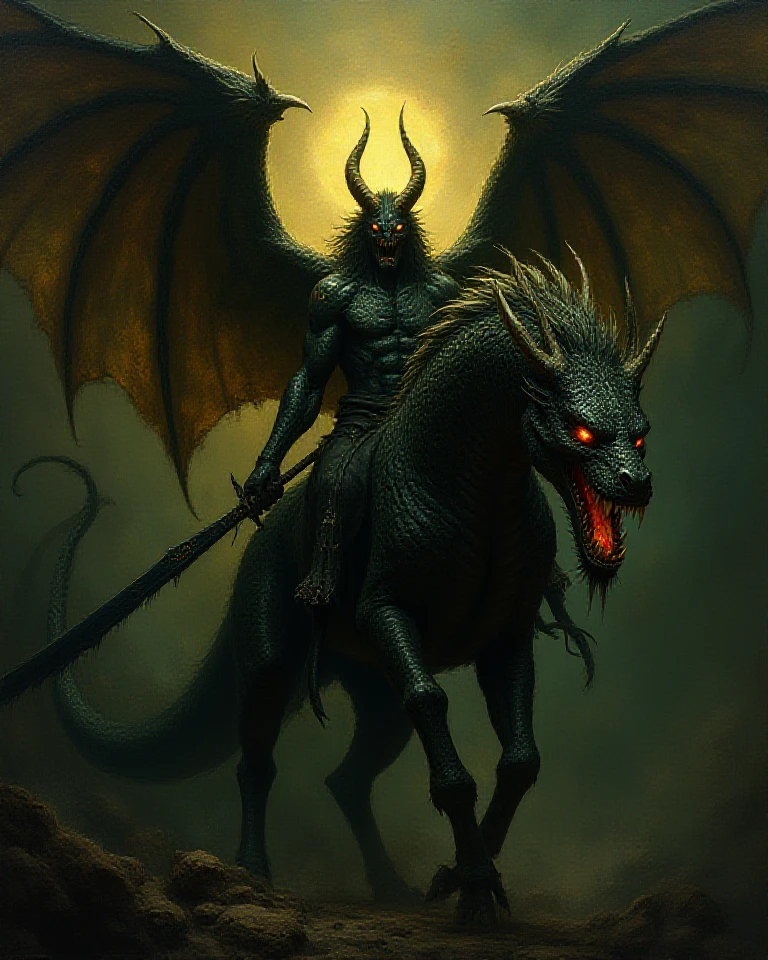 Diablo in blue fire riding in skull horse