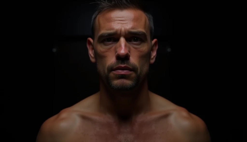 a very handsome muscular Italian man at the conference.
He has a hard jawline, dimpled chin, wide shoulder s.
He is wearing a very silky black fit deep v-neck tshirt and black trousers.
He is sitting comfortably on a chair. He is captured mid speech in front with his hands waving around.