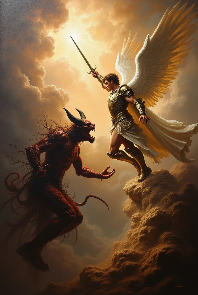 Archangel Michael beheading the demon