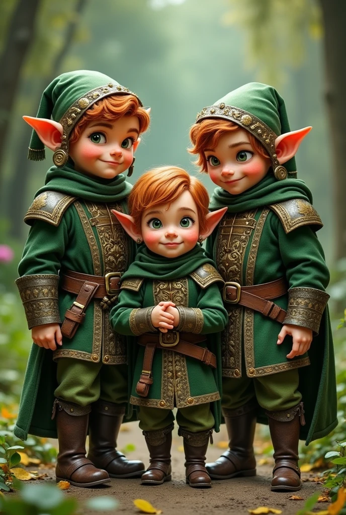 Ultra realistic halfling man from Dungeons and Dragons dressed in green clothes