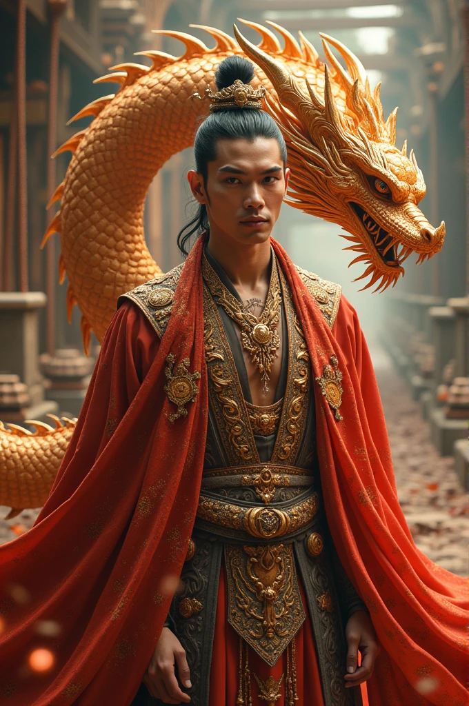 (dynamic pose:1.3),(dynamic camera:1.3),photo RAW,(a handsome Chinese young man, white long hair, walk in red flames, dragon scale patterns on face), masterpiece, award winning photography, natural light, perfect composition, high detail, hyper realistic,photo shadows,photographic,realistic