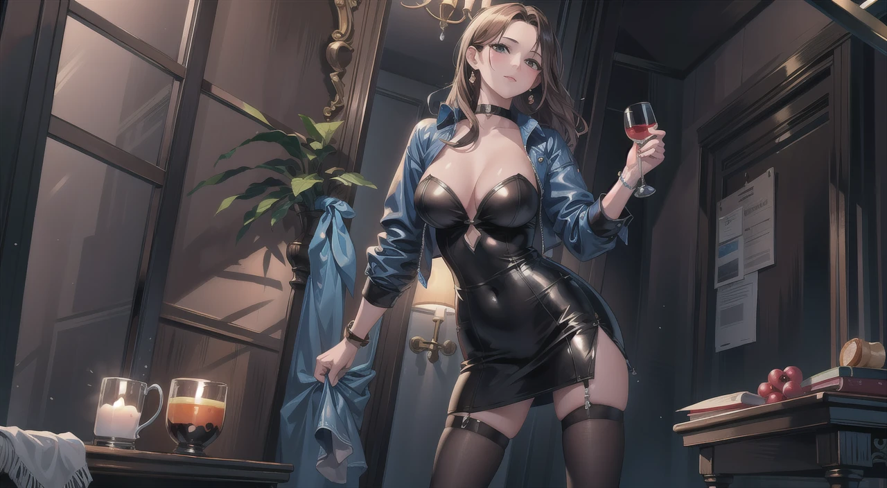 aeromosa, sexy flight attendant, beautiful woman, luxurious airplane interior, low-cut dress, seductive face, chiaroscuro lighting, intricate details, cinematic composition, dramatic atmosphere, photorealistic, 8k, ultra-detailed, masterpiece