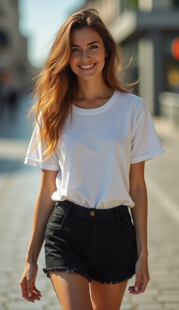 Beautiful wornan, 20 years okt, with a smile on their face, red hair, , taken with iphone camara BREAK medium shot seihe of a pretty young woman BREAK (ombre:1.3) BREAK tim grain, medium quality in Paris