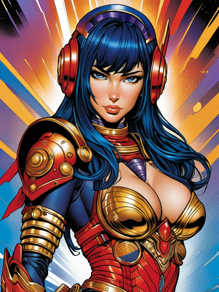 (masterpiece:1.2),(Random two-tone vector art:1.3),(Vector Flat:1.2),(Sci-fi movie posters:1.6),voluptuous woman,Space Amazoness,Bikini Armor,Milky Way,planet,adventure,Violence,sexy