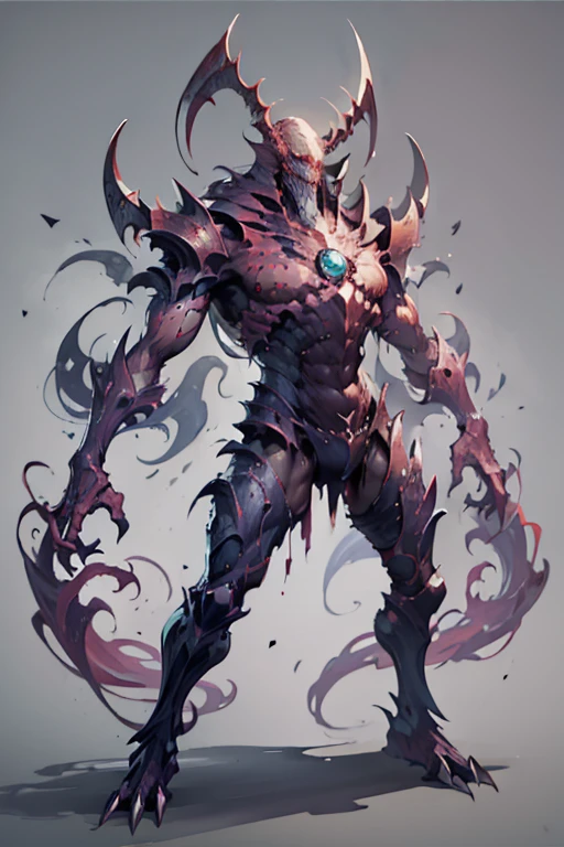 Create a water element zombie monster image., The body is transparent and can be seen through. The image is sharp and detailed., with beautiful colors.. With arms, leg, eyes, mouth, พื้นหลังสีlegว