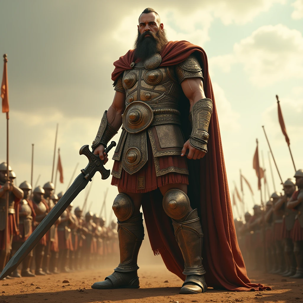 Generate in cinemetic 3d Cartoon**Strength in Numbers:** Focus on the leader’s strategic mindset as he counts his top warriors, understanding that their collective strength will be crucial in the upcoming battle.in Mahabharat time pictures